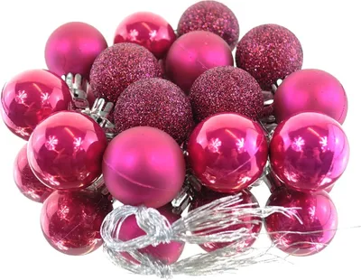 Produktbild von Weihnachtskugeln Festive Pink bruchfest Ø 3 cm aus Kunststoff - 14er Set