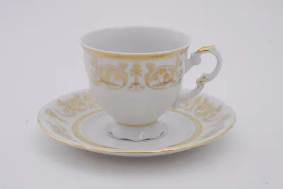 Produktbild von Sonata, Kaffeetasse mit Untertasse, goldene Ornamente, 150 ml, Leander