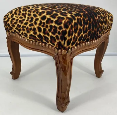 Immagine prodotto di Casa Padrino Sgabello barocco leopardato / marrone - Sgabello barocco fatto a mano in stile antico - Mobili da salotto in stile barocco