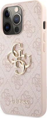 Image de GuessPolyuréthane4G Metal Logo Case pour iPhone 13 Pro Rose Housse de protection