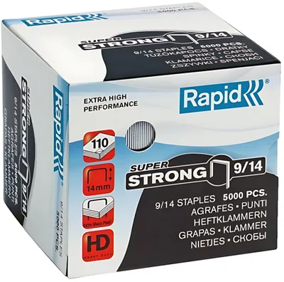 Obrázok produktu pre Rapid 9/14, Balík svoriek, 1,4 cm, 5000 svoriek, 9/14, Nerezová oceľ, 110 listy