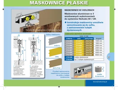 Produktbild von MANTION HERKULES 2400 mm Laufschienenabdeckung silber mit Distanzhülse