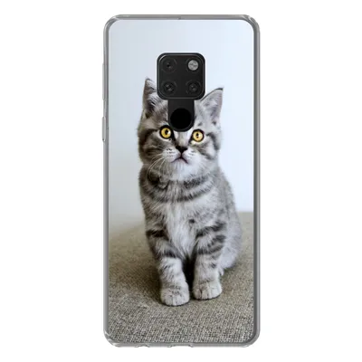 Produktbild von MuchoWow® Handyhülle Schutzhülle Hülle für Huawei P40 Lite Kätzchen - Augen - Gelb - Mädchen - Kinder - Jungen - Kinder Silikon Softcase Handy Hülle - Handy