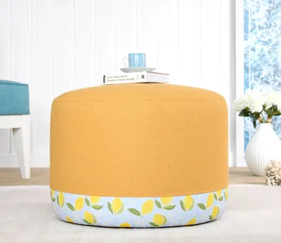 Produktbild von Hanah Home, Lagone 8851, Sitzpuff, 50 % BAUMWOLLE / 50 % LEINEN, Mehrfarbig, 54 x 54 x 39 cm