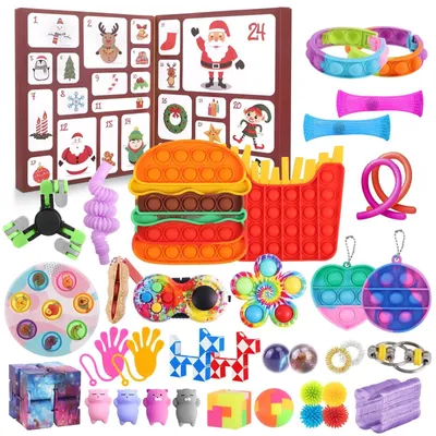 Zdjęcie produktu dla Fidget Toys Kalendarz Adwentowy Świąteczne Odliczanie Z 24 Szt Niespodzianek Sensorycznych Zabawek Fidget Odpowiedni Dla Dzieci Chłopców Dziewczynek