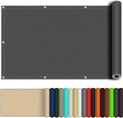 Zdjęcie produktu dla Płótno cieniujące prostokątne – osłona przeciwsłoneczna – zapewnienie cienia na zewnątrz – wodoodporny poliester – 360 x 640 cm – ciemnoszary
