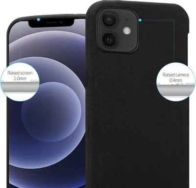 Produktbild von Cadorabo Schutzhülle für Apple iPhone 12 / 12 PRO Hülle in Schwarz Handyhülle TPU Etui Cover Case