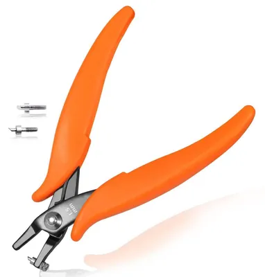 Immagine prodotto di Pinza per la creazione di gioielli, con apertura di 14 cm, foro di 1,5 mm, dotata di 2 punte di ricambio e impugnatura in PVC