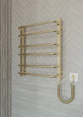Produktbild von ELNA Badheizkörper Elektrisch Heizkörper Handtuchheizkörper Gold PVD Edelstahl 105W 61x53 cm mit Thermostat