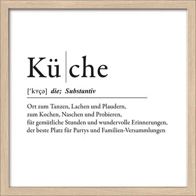 Produktbild von Gerahmtes Bild Küche Definition deutsch 33x33 cm