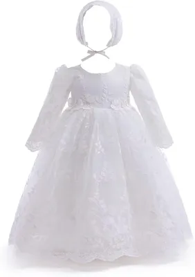 Produktbild von Taufkleid für Babys – Mädchen – Lang – Segnungsanzug – Weiß – Hochzeit – Elegante Kleider für Neugeborene