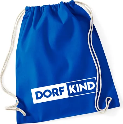 Produktbild von Huuraa Turnbeutel Dorfkind Modern 12 Liter Bright Royal Baumwolle Rucksack Geschenkidee