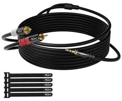Produktbild von Klinke 3,5mm auf Cinch Kabel 5 Meter,2 RCA Stecker auf Aux Stereo Audioadapter,Aux-Cinch Y Splitterkabel,eschirmtes 1/8 auf 2 Cinch Kabel,für Kopfhörer, MP3, Lautsprecher,und mehr