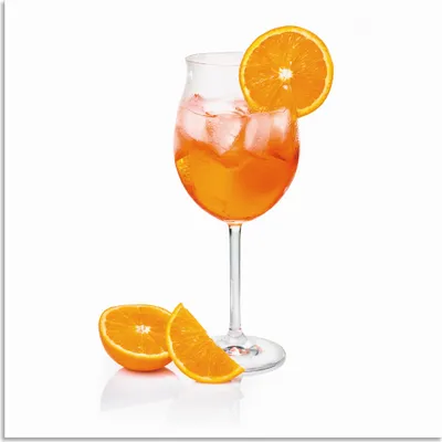 Produktbild von ARTland Wandbild Alu für Innen & Outdoor Aperol Spritz mit einer Scheibe Orange Größe: 100x100 cm