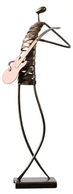 Gitarrist Metall Skulptur Musikant Statue 45 cm
