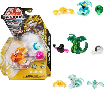 Produktbild von Bakugan 'Evolutions' Power Up 3er Pack mit 1 Platinum Series Ball (mit Metallkern) und 2 Nanogan (Mini-Ball für zusätzliche B-Power), unterschiedliche Varianten, Wurfkreisel, 6 Jahr(e)