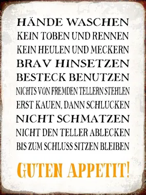 Produktbild von vianmo Holzschild 40x30 cm Hände waschen guten Appetit