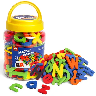Productafbeelding van EVA magnetische letters en cijfers: 78 stuks kleurrijke educatieve speelgoedset voor kinderen