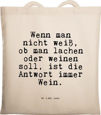 Produktbild von Mr. & Mrs. Panda tragbeutel Wenn man nicht weiß,... - Transparent - Geschenk, Freundin, Spruch Sprüche Weisheiten Zitate Lustig Weisheit Worte, Freund, Trennung, Tasche