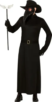 Produktbild von Pest Arzt Kostüm für Herren mit Schnabelmaske und Hut zu Halloween Größe: XL 54/56