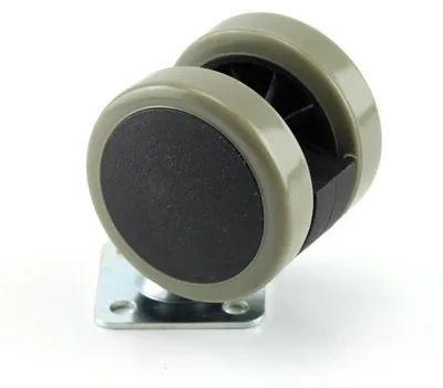 Produktbild von PU Lenkrolle 50mm grau mit Platte und Nylon Kern max. 30kg