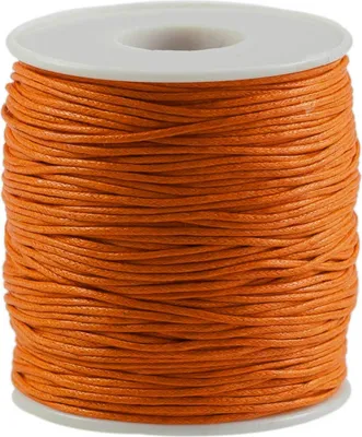 90 Meter / 1 Spule gewachste Baumwollschnur, 1mm orange