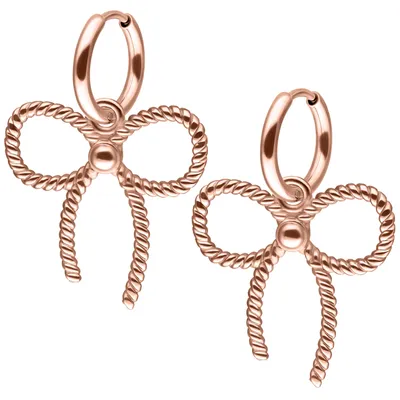 Produktbild von Wildcat Ohrringe - Little Twisted Bow Hoops - Roségold - Chirurgenstahl 316L - wasserfest, langlebig, hautverträglich, Roségold