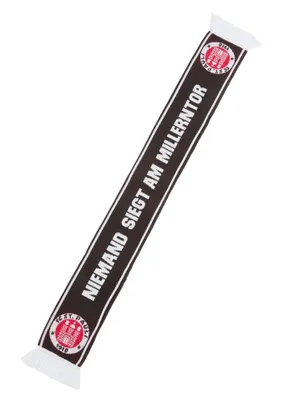 Produktbild von FC St. Pauli Schal Millerntor braun/weiß, Offizieller Fanartikel, Weicher Fan-Schal aus 100% Baumwolle mit Schriftzug & Vereinslogo, nachhaltige Qualität