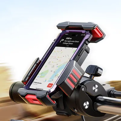 Produktbild von Smartphone Lenker Fahrrad Halterung Motorrad Handyhalterung Quad Handy Gummi E Scooter Halter in schwarz