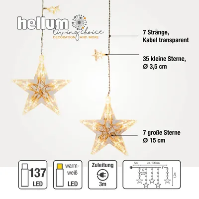 Zdjęcie produktu dla Hellum 576351, Przezroczysty, 137 szt., LED, Ciepłe białe, 1200 mm, 1000 mm