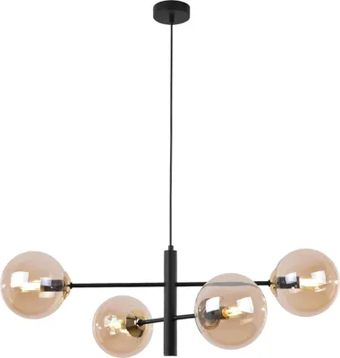 Produktbild von Vicenza Schwarz-Gold-Hängelampe 4 Flache Honiglampe E14