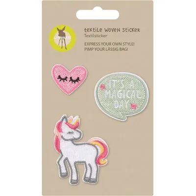 Produktbild von LÄSSIG Textilsticker selbstklebend/Textile Woven Sticker Unicorn