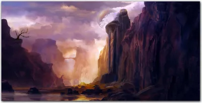 Produktbild von Coloray Bild aus Leinwand 120x60 Leinwand Dekoration - Berg Wolken