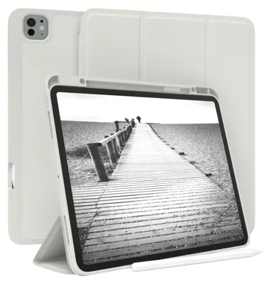 Produktbild von EAZY CASE Smartcase mit Stifthalter für Apple iPad Pro 13 (2024) Hülle mit Stifthalterung, Tablet Cover aufstellbar  13 Zoll in Grau