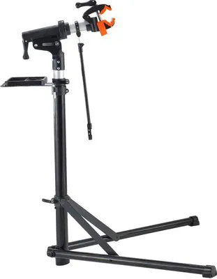 Produktbild von Aluminium Fahrradreparaturständer, 66 lbs, in der Höhe verstellbarer Fahrradreparaturständer mit magnetischem Werkzeugkasten und teleskopischer Arm, platzsparender Fahrradständer für Zuhause und Werkstatt.