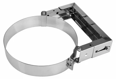 Produktbild von BirnePower Edelstahl Kaminrohr Wandhalter 100-200mm, Ø120/180mm - Doppelwandig Isoliert Wandabstand Halterung Rohrhalter Schornstein