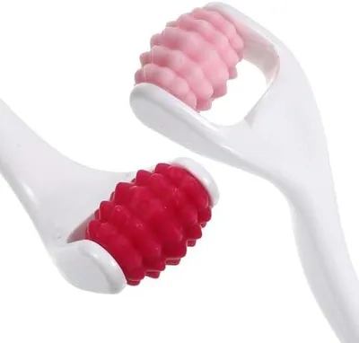 Produktbild von Silikon-Gesichtsmassageroller, 2 Stück, mit ergonomischem Griff zur Cremeaufnahme und Massage für zu Hause sowie empfindliche Hautpartien