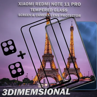 Produktbild von 2-Pack Xiaomi Redmi Note 11 Pro Displayschutzfolie & 2-Pack Kameraschutz - Gehärtetes Glas 9H - Super Qualität 3D