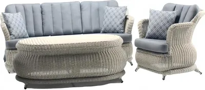 Produktbild von Rattanmöbel Outdoor Sitzgarnitur Balkonmöbel Terrassenmöbel Gartenmöbel 3tlg.