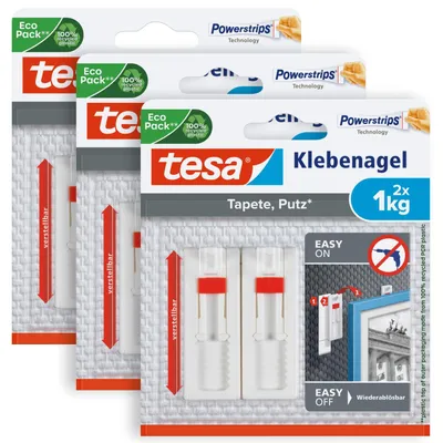 Produktbild von TESA 77778-00500-00, Drinnen, Bildhaken, Weiß, Kunststoff, Klebestreifen, 1 kg