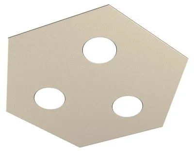 Produktbild von Toplight Hexagonal Deckenleuchte Hexagon 3 Lichter max 9W mit GX53-Fassung, sandfarbene Struktur, modernes Design 40x46x3cm