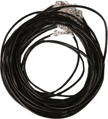 Obrázok produktu pre Kožený náhrdelník s homárovým zapínaním - čierny -- 45 cm