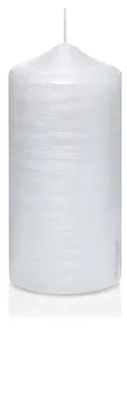 Produktbild von Formenkerze Spitzkopfkerze mit Perlmutt-Oberfläche 200 x 80 mm Weiß, Kerze zum gestalten, Kerzenrohling