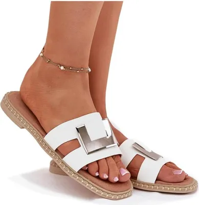 Produktbild von Damen Flache Sandalen Mit Dekorativem Detail Weiße Artiker 56C1334 41