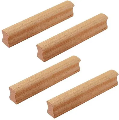 Obrázek produktu pro Dřevěné úchytky na nábytek – 4 kusy – masivní dřevo