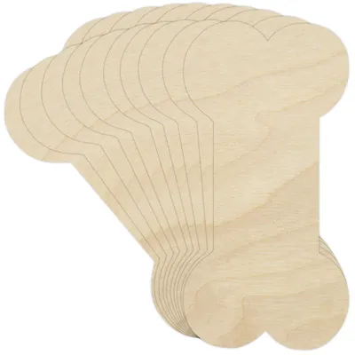 Productafbeelding van Creative Deco 10 x Grote Houten Hondenbeenderen Vormen, 15 x 7.5 x 0.3 cm