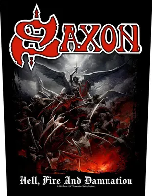 Obrázok produktu pre Saxon - nášivka "Hell Fire And Damnation" RO12521 (jedna veľkosť) (čierna/červená/biela)