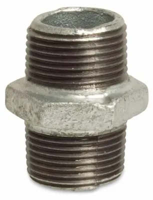 Immagine prodotto di Nipple Filettato in Ghisa Malleabile, 1/4" AG x 1/4" AG Zincato