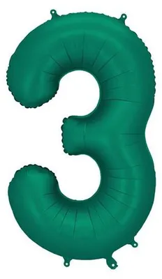 Immagine prodotto di Palloncino in foil numero "3", 86 cm, verde bottiglia
