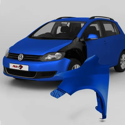 Productafbeelding van BLU Spatbord geschikt voor Volkswagen Golf V+ / Golf 5 PLUS LC5J Links Blauw LaserBlue | 2005-2009 | Voorzijde | Gelakt | Montageklaar
